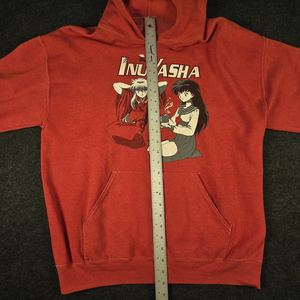 Y2K Inuyasha Men's Red Graphic Anime Streetwear Casual Oversized Hoodie Size L - Picture 7 of 10